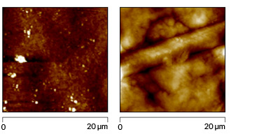 Imagen del polipropileno tratado, obtenida mediante microscopía de fuerza atómica