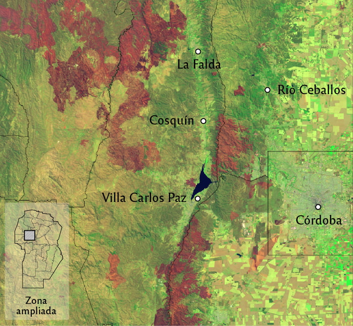 Satélites del programa Landsat usados para elaborar la cartografía histórica de incendios en Córdoba